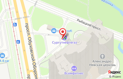 Автозаправочная станция Киришиавтосервис на проспекте Обуховской Обороны на карте