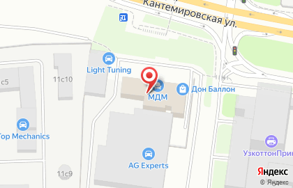 Компания по продаже мебельной фурнитуры и комплектующих МДМ на Кантемировской улице на карте