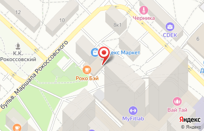 Мини-маркет Фасоль на бульваре Маршала Рокоссовского на карте