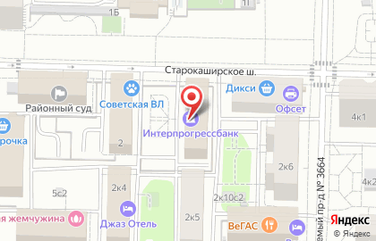 АБ ИнтерПрогрессБанк на Старокаширском шоссе на карте
