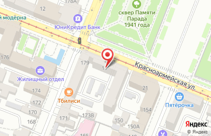Сеть магазинов и гипермаркетов укрепления семьи Розовый Кролик на Красноармейской улице на карте