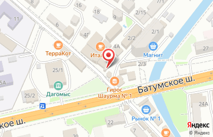 Федеральная сеть салонов красоты Цирюльникъ в Лазаревском районе на карте