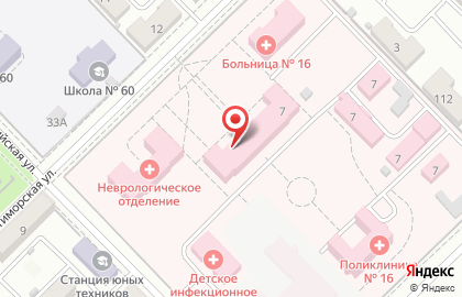 Больница №16 на Пятиморской улице, 7 на карте