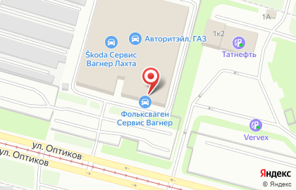 Фольксваген Центр Лахта на улице Оптиков на карте
