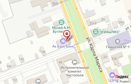 Банк АК Барс в Казани на карте