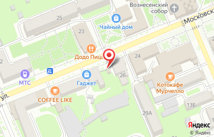 Киоск фастфудной продукции на Московской улице на карте