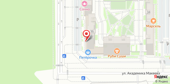 Турагентство выгодных туров Sunmar на улице Академика Макеева на карте