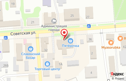Супермаркет Пятёрочка на Советской улице на карте