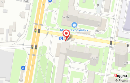 Киоск по продаже фруктов и овощей, г. Подольск на проспекте Юных Ленинцев на карте