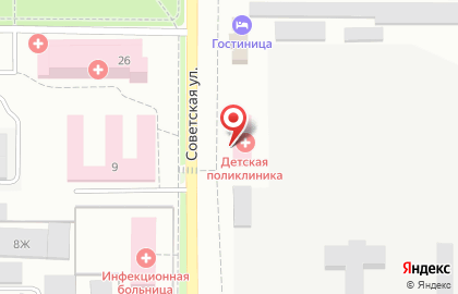 Городская больница г. Котовска Поликлиника детская на Советской улице на карте
