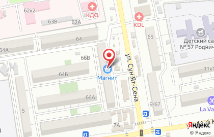 Супермаркет Магнит в Астрахани на карте