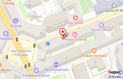 Центр медицинской косметологии ЭСМА в Петроградском районе на карте