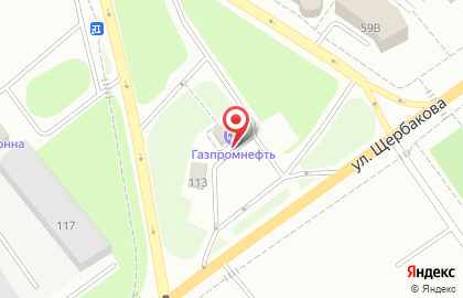 АЗС Газпромнефть-Тюмень на улице Щербакова на карте