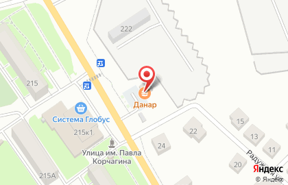 Сеть закусочных-бутербродных Данар на улице Павла Корчагина на карте