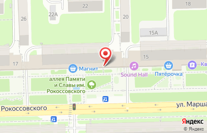Магазин здорового питания МясновЪ на улице Маршала Рокоссовского на карте