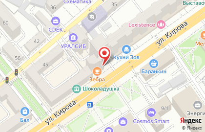 Ресторан ZEBRA в Ленинском районе на карте