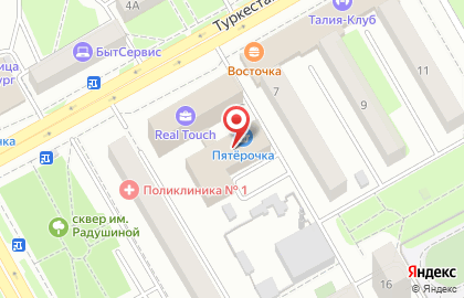 Меховое ателье на Туркестанской улице на карте