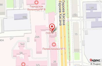 Городская клиническая больница №7 на улице Героев Хасана, 24 на карте