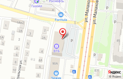 Банкомат ВТБ на улице Малахова, 88в на карте