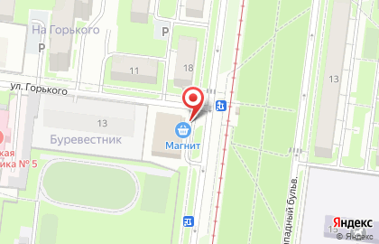Супермаркет Магнит в Засвияжском районе на карте