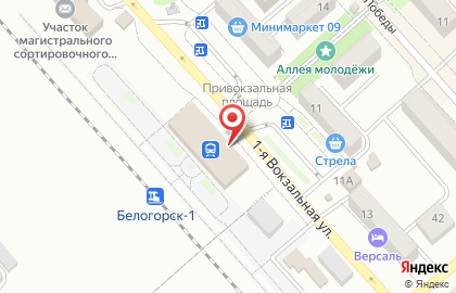 Железнодорожный вокзал РЖД на 1-ой Вокзальной улице на карте