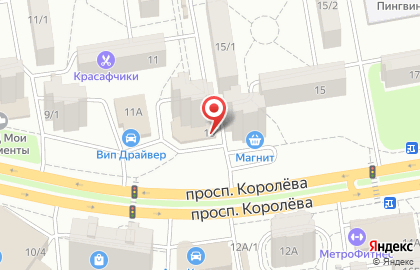 Федеральная сеть дверимаркетов Дверивелл на проспекте Королёва на карте