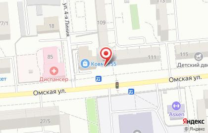 Продуктовый магазин на Омской улице, 107 на карте