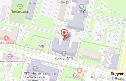 Многопрофильный колледж, Пензенский государственный университет на карте