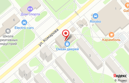 Центр уникальных товаров на улице Комарова на карте