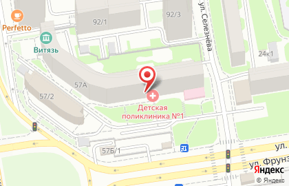 Городская клиническая поликлиника №1 на улице Фрунзе на карте
