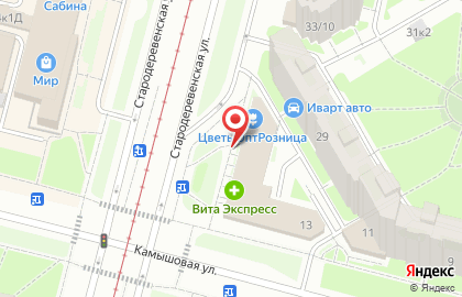 Магазин овощей и фруктов на Комендантском проспекте на карте