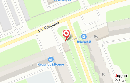 Продуктовый магазин на улице Козлова на карте