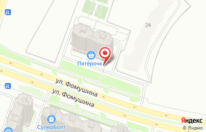 Банкомат МИнБанк на улице Фомушина на карте