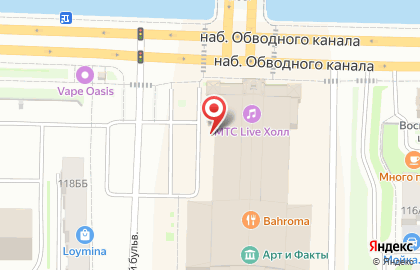 Банкомат Райффайзенбанк на набережной Обводного канала на карте