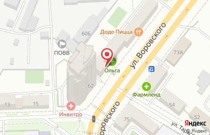 Салон оптики ОKO Плюс на улице Воровского на карте