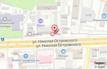 Химчистка Бианко на улице Николая Островского на карте