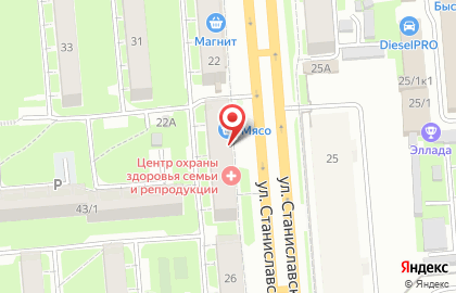 Магазин мясной продукции на улице Станиславского на карте