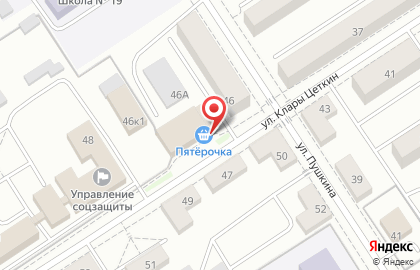 Маркет-бар Алкополис на улице Клары Цеткин на карте