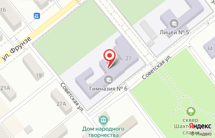 Гимназия №6 на Советской улице на карте