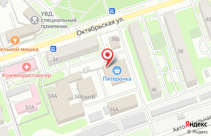 Супермаркет Пятёрочка на Октябрьской улице на карте