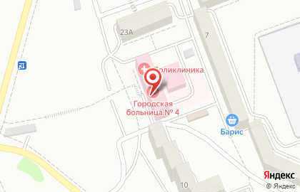 Городская поликлиника №4 на улице Яковлева на карте