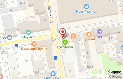 Магазин автотоваров на Красной улице на карте