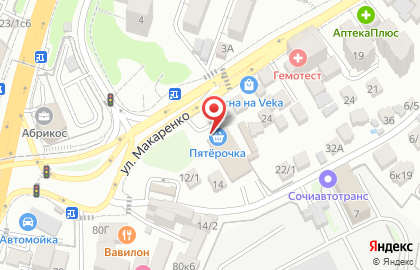 Супермаркет Пятёрочка в Центральном районе на карте