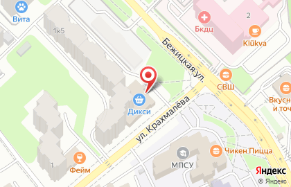 Супермаркет Дикси в Советском районе на карте
