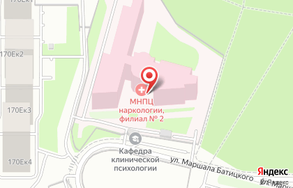 Московский научно-практический центр наркологии Клинический филиал № 2 на Варшавском шоссе на карте
