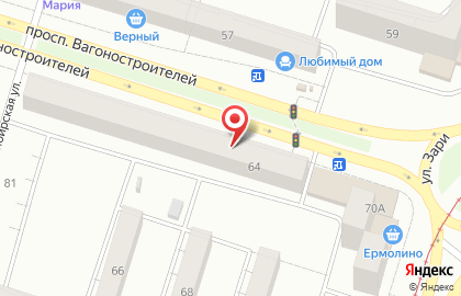 Центральная городская библиотека на проспекте Вагоностроителей на карте
