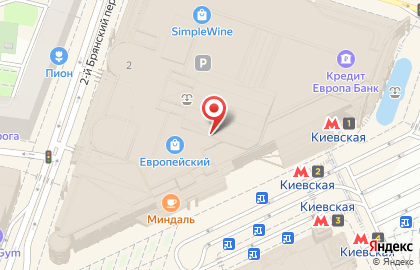 Фирменный салон Askona на площади Киевского Вокзала на карте