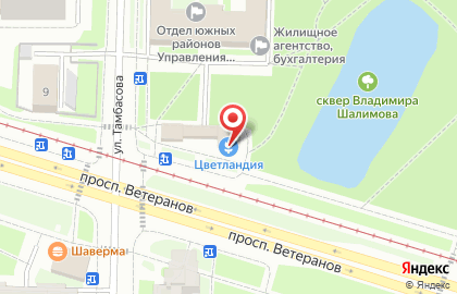 Цветочный магазин Цветландия в Красносельском районе на карте