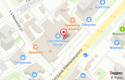 Кафе Душанбе на улице Богдана Хмельницкого на карте