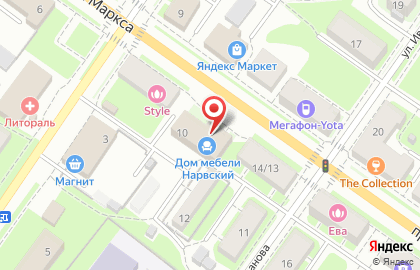 Дом Мебели Нарвский на улице Карла Маркса на карте